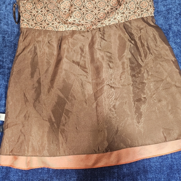 NEW Banana Republic Silk Tube Top 12 Large Orange Brown - Picture 5 of 7